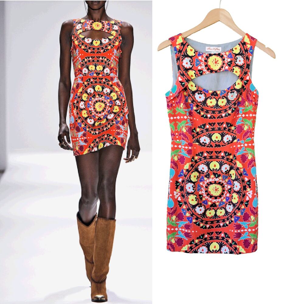 Mara Hoffman Suzani Poppy Cutout Mini Dress Size 4 Geometric Colorful Sleeveless